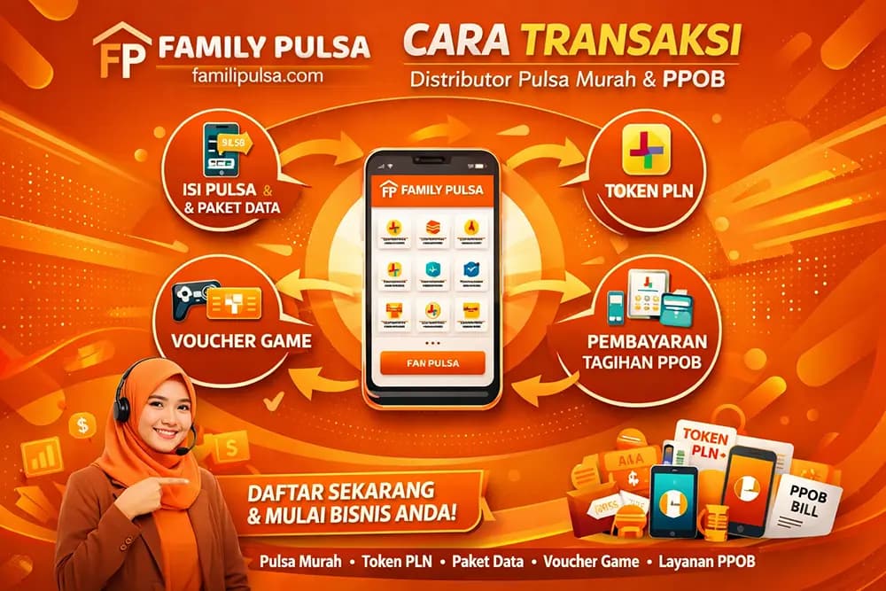 Panduan transaksi pulsa dan PPOB di Family Pulsa